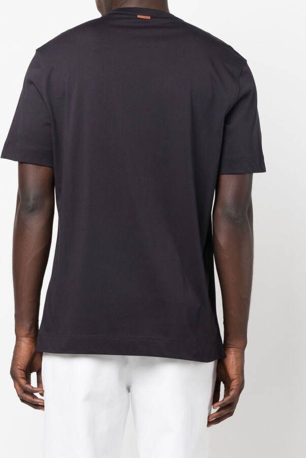 Zegna T-shirt met geborduurd logo Zwart