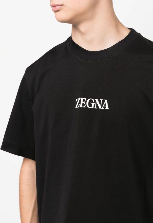 Zegna T-shirt met logoprint Zwart