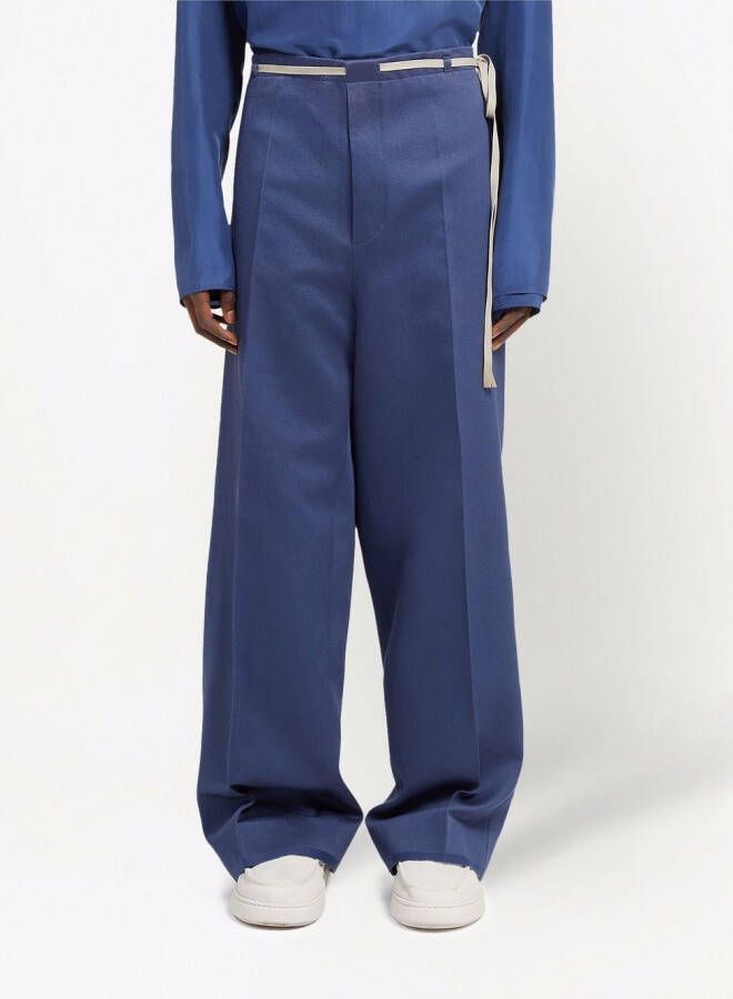 Zegna Pantalon met wijde pijpen Blauw