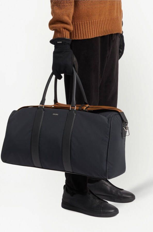 Zegna Reistas met leren afwerking Zwart