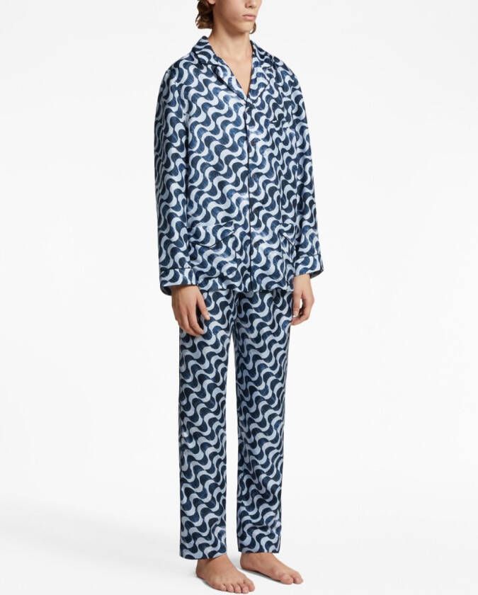 Zegna Zijden pyjama Blauw
