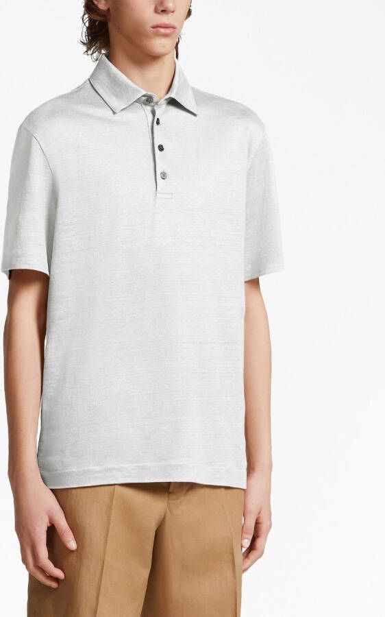 Zegna Linnen poloshirt Wit