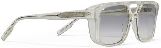 Zegna Zonnebril met vierkant montuur Grijs