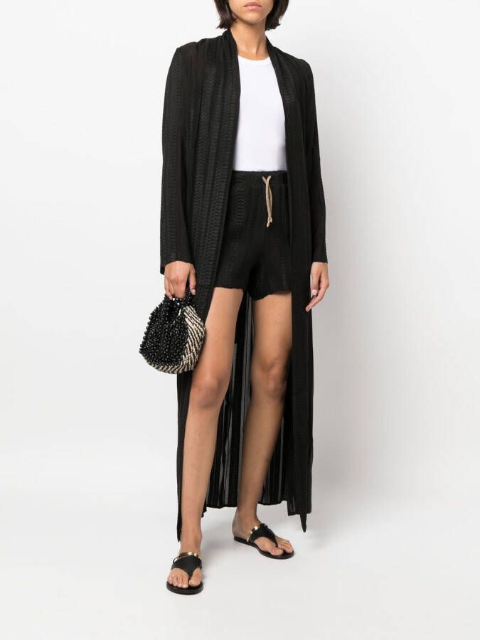 Zeus+Dione Shorts met jacquard Zwart