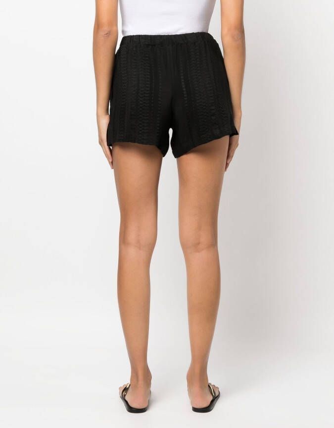 Zeus+Dione Shorts met jacquard Zwart
