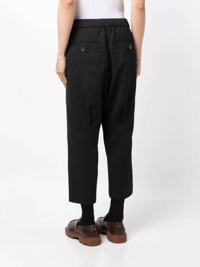 Ziggy Chen Broek met verlaagd kruis Zwart