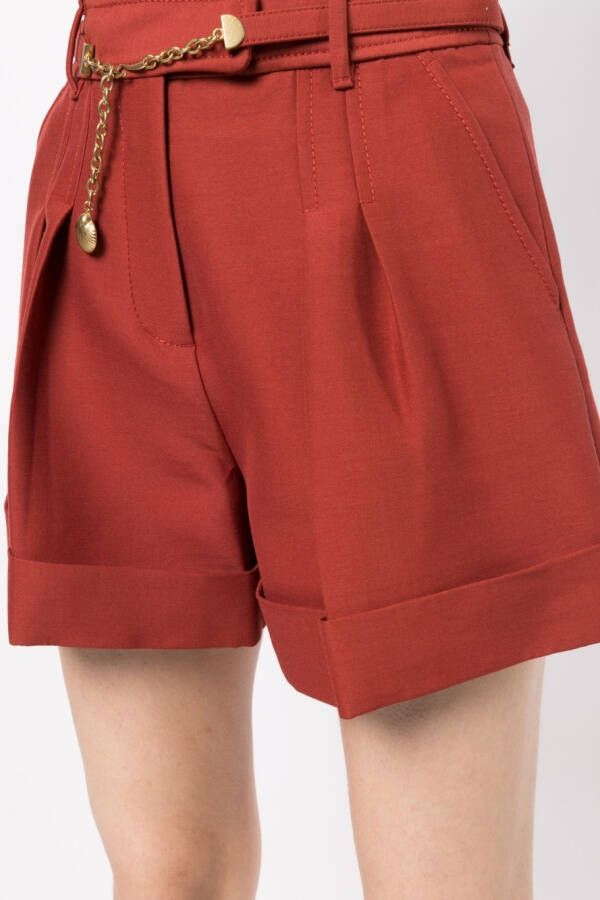 ZIMMERMANN Shorts met ceintuur Rood