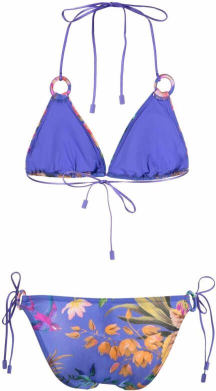 ZIMMERMANN Bikini met bloemenprint Blauw
