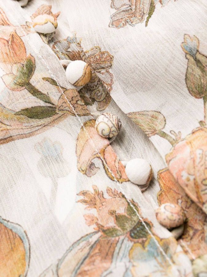 ZIMMERMANN Maxi-jurk met bloemenprint Wit