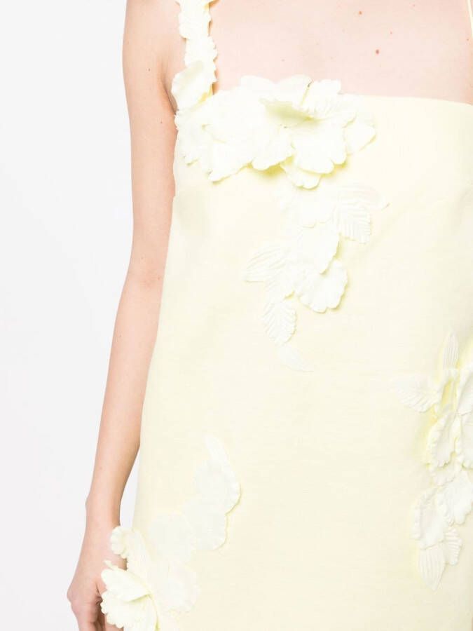 ZIMMERMANN Midi-jurk met bloemenpatch Geel
