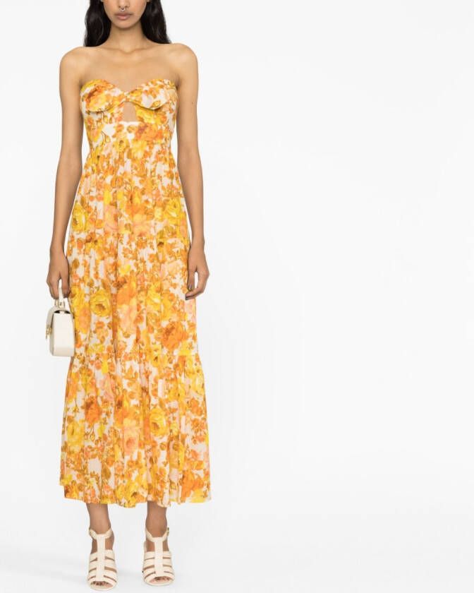 ZIMMERMANN Maxi-jurk met bloemenprint Oranje