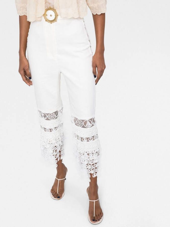 ZIMMERMANN High waist broek Wit