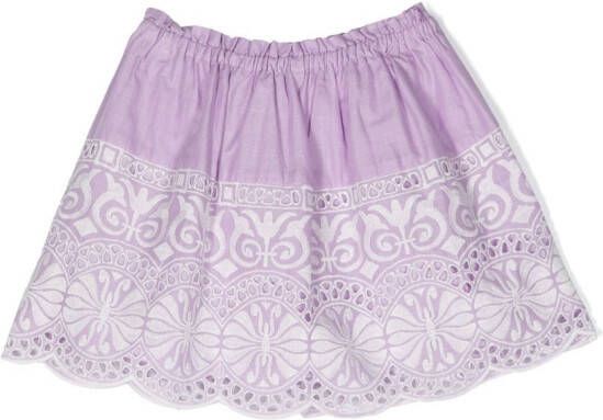 ZIMMERMANN Kids Broderie-anglaise rok Paars