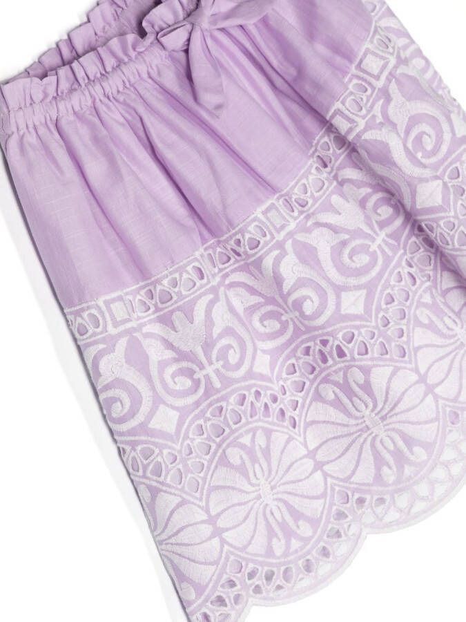 ZIMMERMANN Kids Broderie-anglaise rok Paars