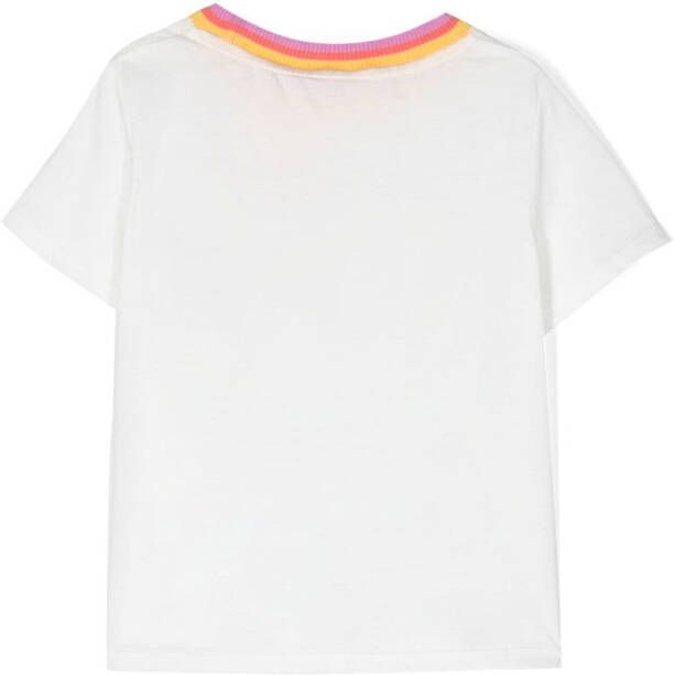 ZIMMERMANN Kids T-shirt met contrasterende kraag Wit