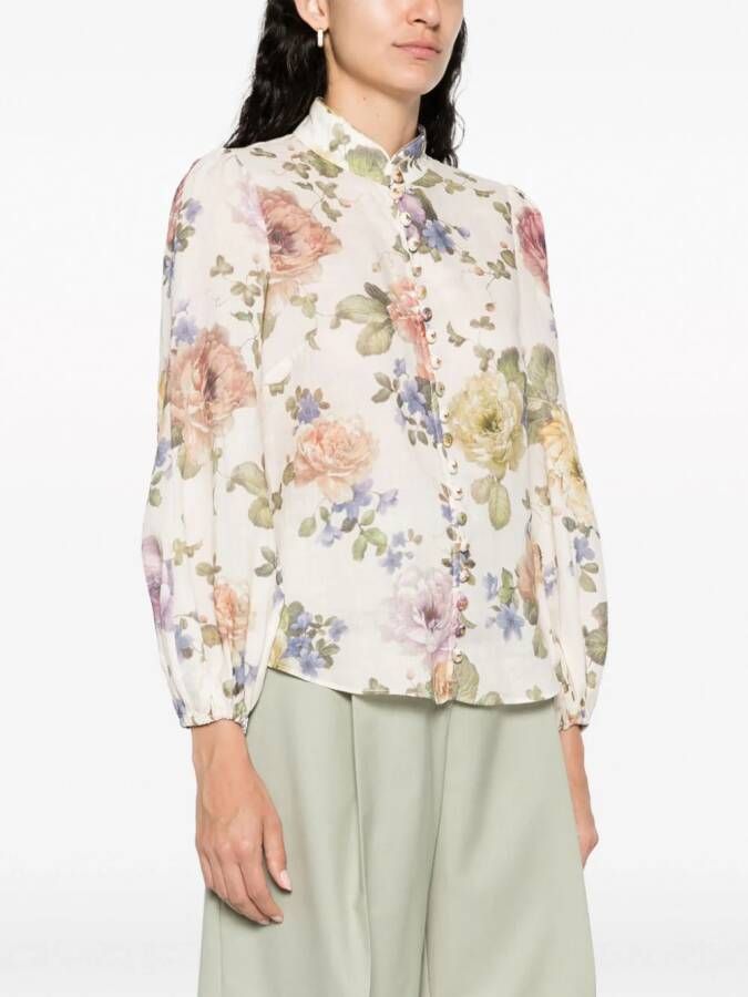 ZIMMERMANN Blouse met pofmouwen Beige