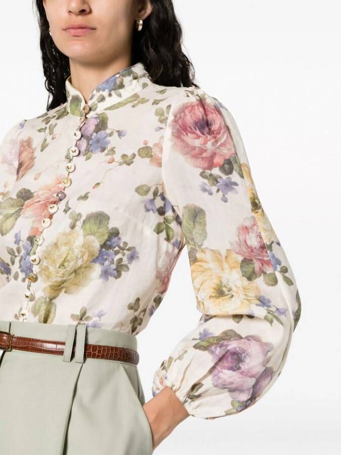 ZIMMERMANN Blouse met pofmouwen Beige
