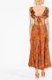 ZIMMERMANN Midi-jurk met bloemenprint Oranje - Thumbnail 3