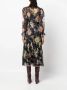 ZIMMERMANN Midi-jurk met bloemenprint Zwart - Thumbnail 4