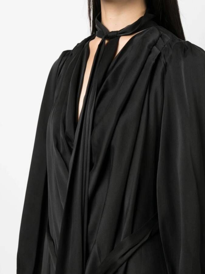 ZIMMERMANN Midi-jurk met gestrikte hals Zwart