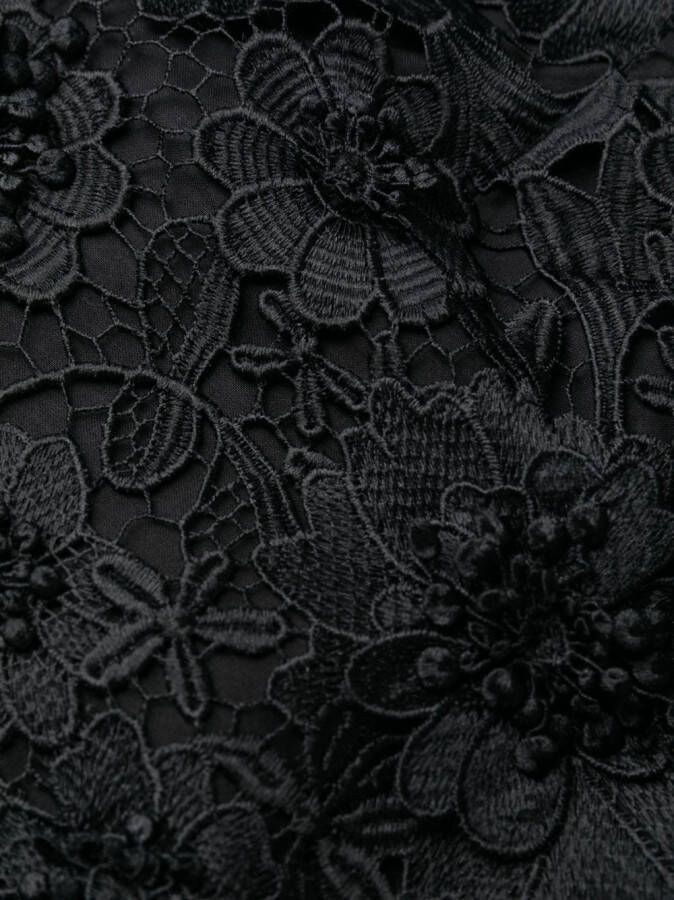 ZIMMERMANN Mini-jurk met bloemenkant Zwart
