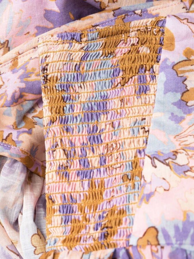 ZIMMERMANN Mini-jurk met bloemenprint Paars