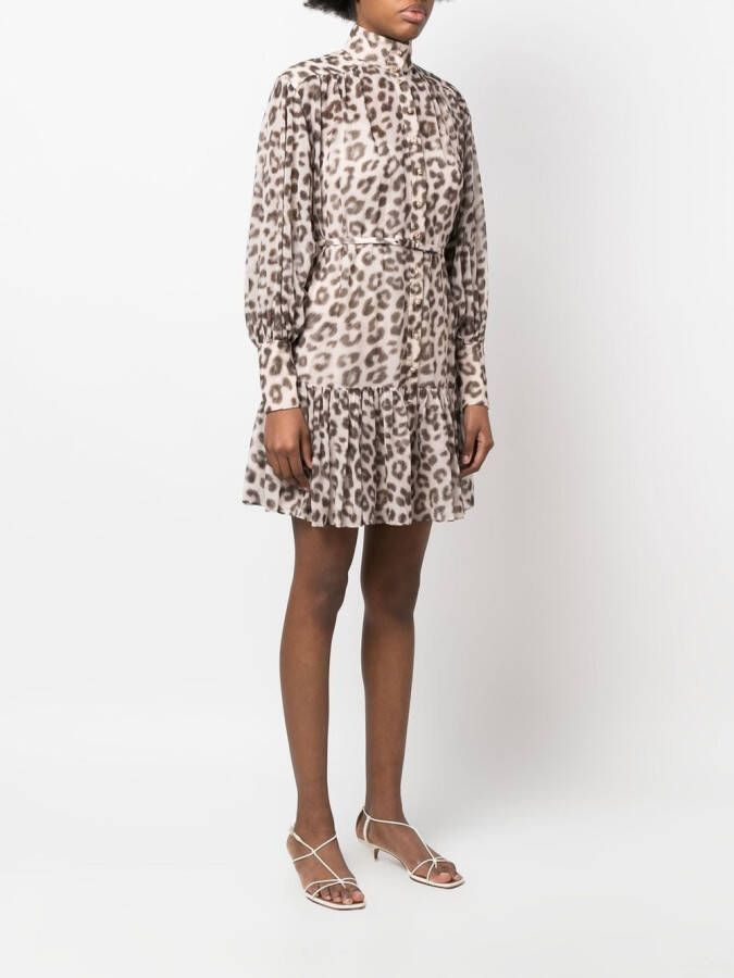 ZIMMERMANN Mini-jurk met luipaardprint Beige