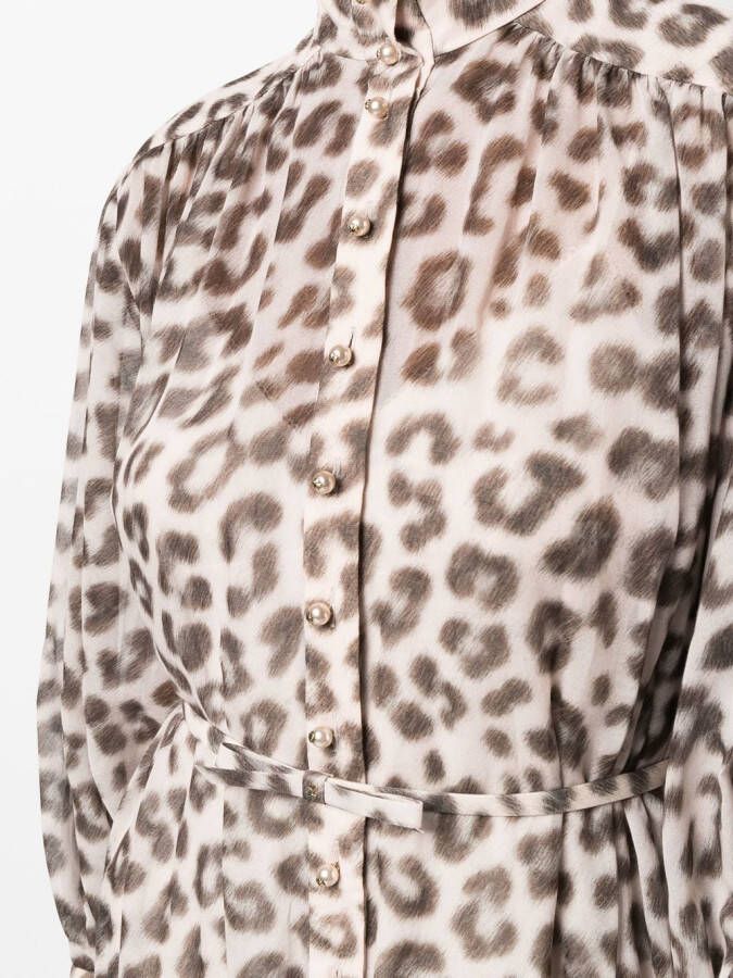 ZIMMERMANN Mini-jurk met luipaardprint Beige