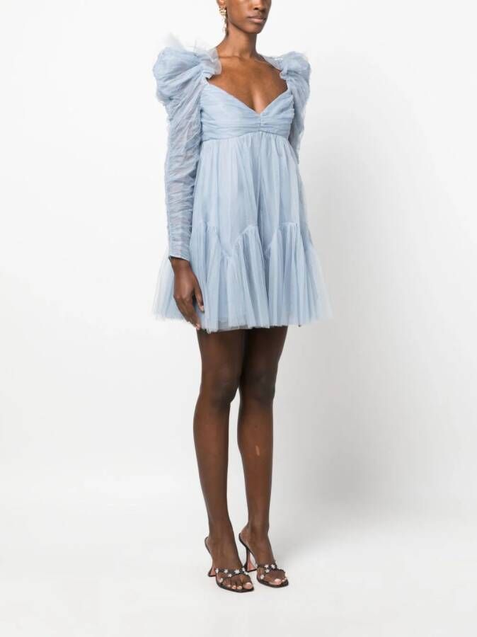 ZIMMERMANN Mini-jurk met pofmouwen Blauw