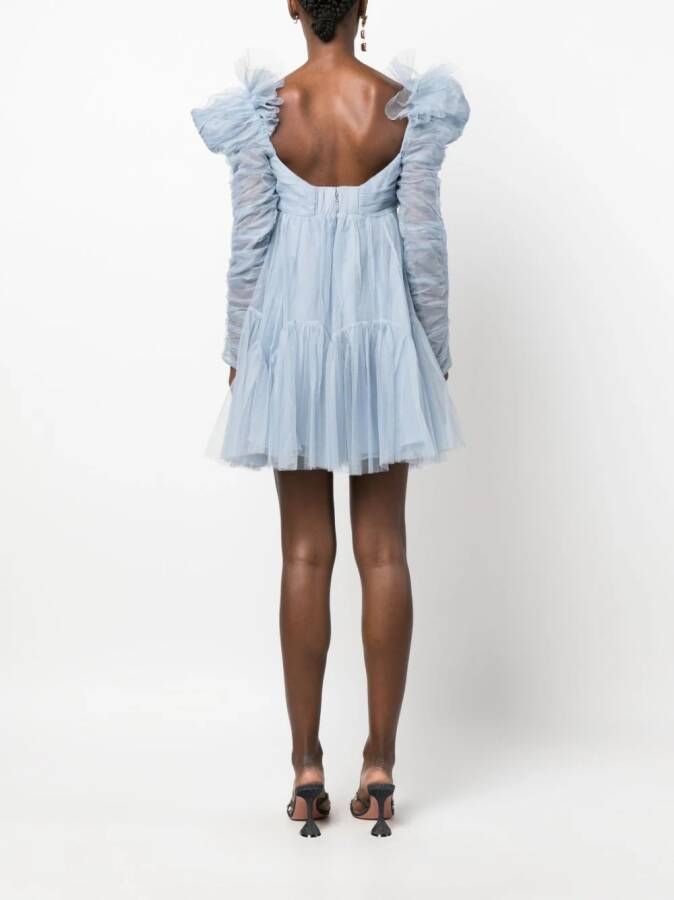 ZIMMERMANN Mini-jurk met pofmouwen Blauw