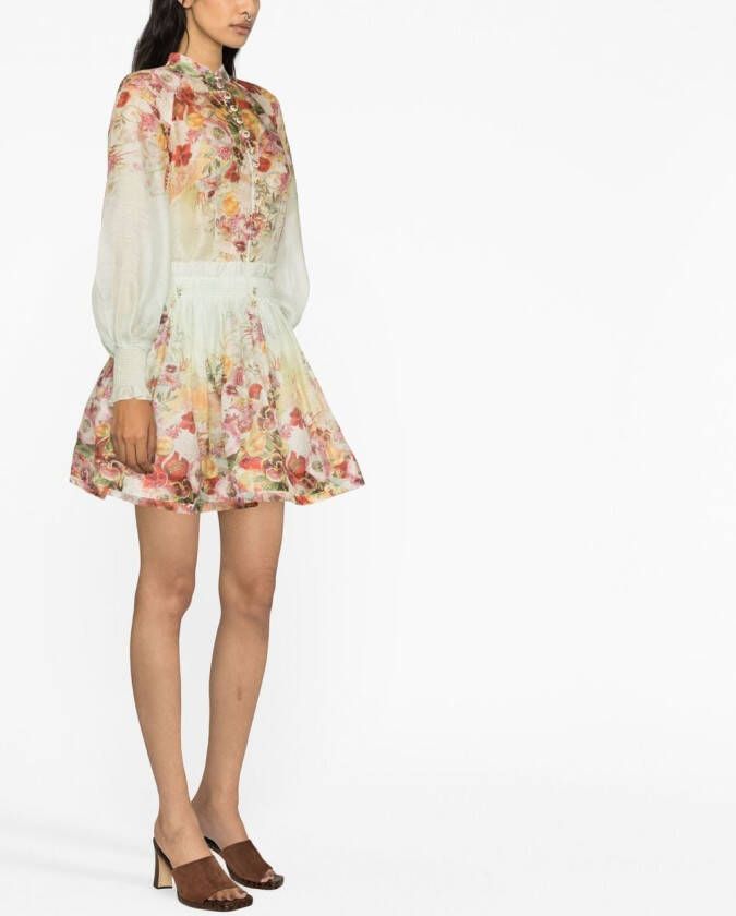 ZIMMERMANN Mini-rok met bloemenprint Groen