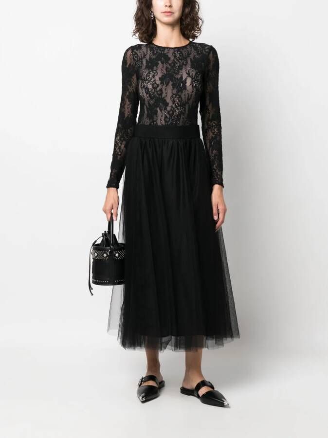 ZIMMERMANN Tulen midi-rok Zwart