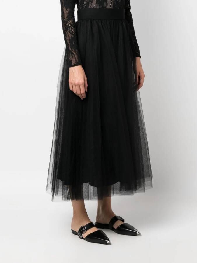 ZIMMERMANN Tulen midi-rok Zwart