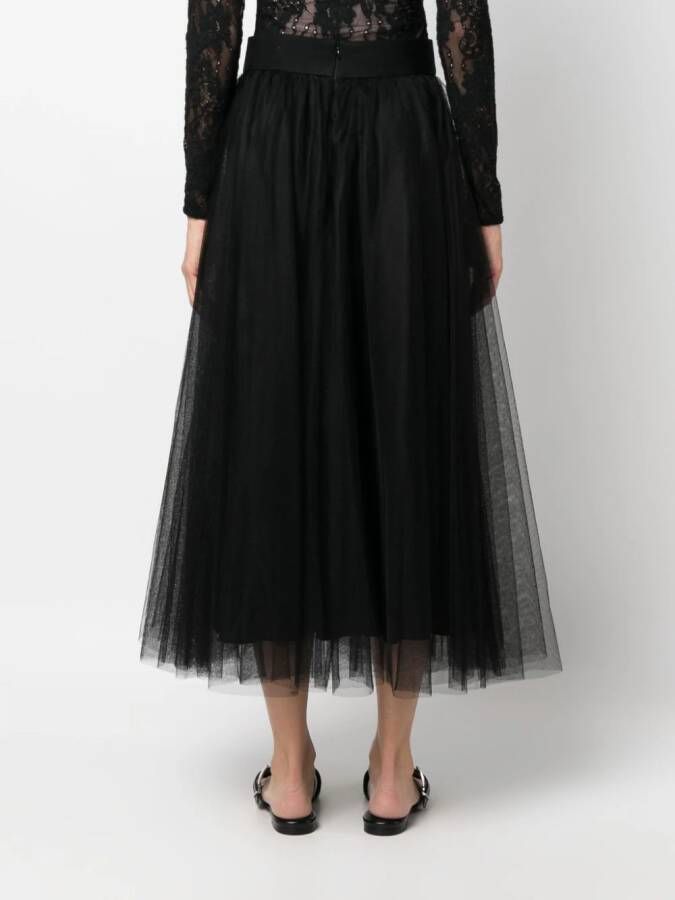 ZIMMERMANN Tulen midi-rok Zwart