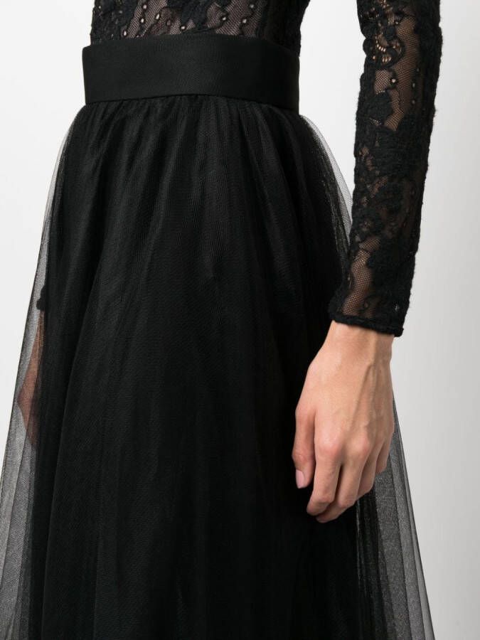 ZIMMERMANN Tulen midi-rok Zwart