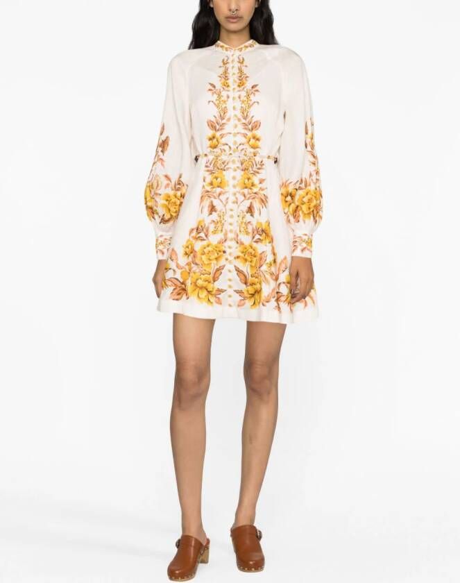 ZIMMERMANN Mini-jurk met bloemenprint Roze