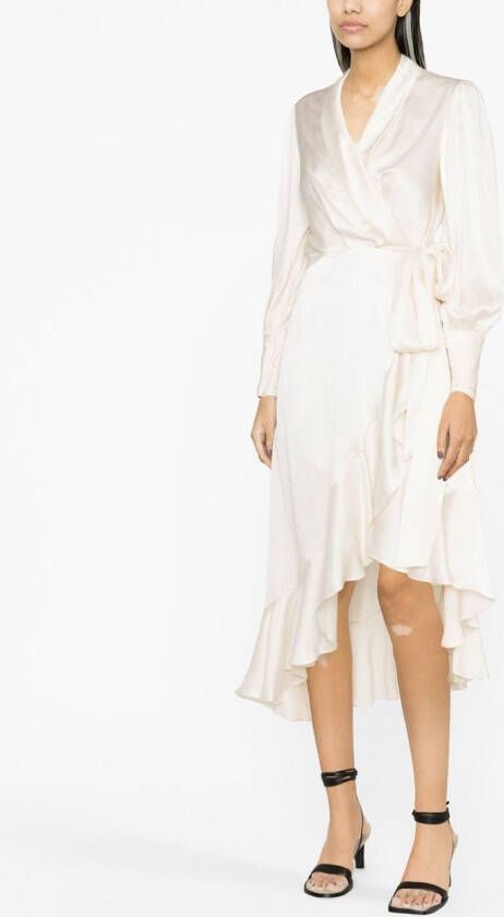 ZIMMERMANN Zijden wikkeljurk Beige