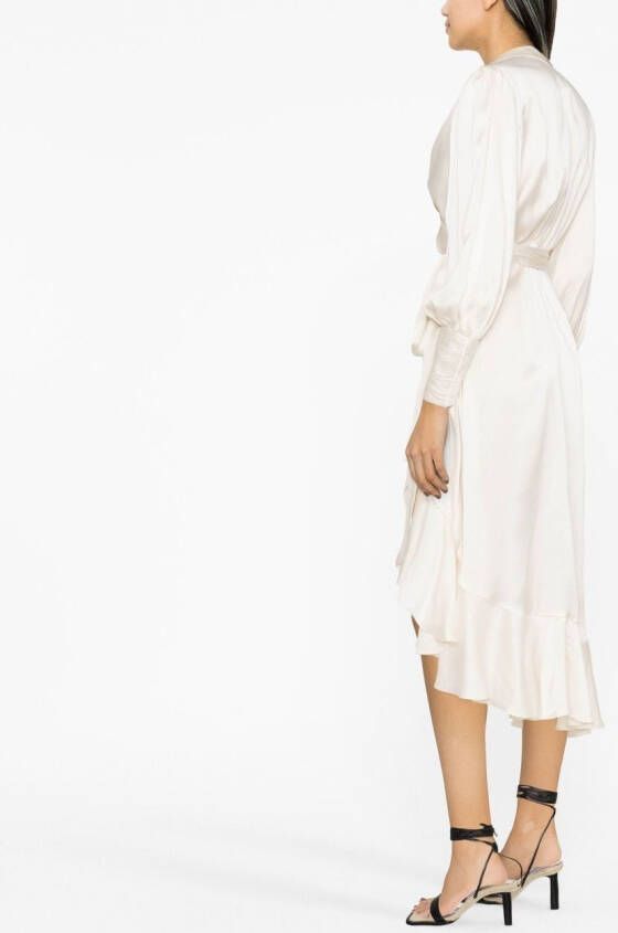 ZIMMERMANN Zijden wikkeljurk Beige