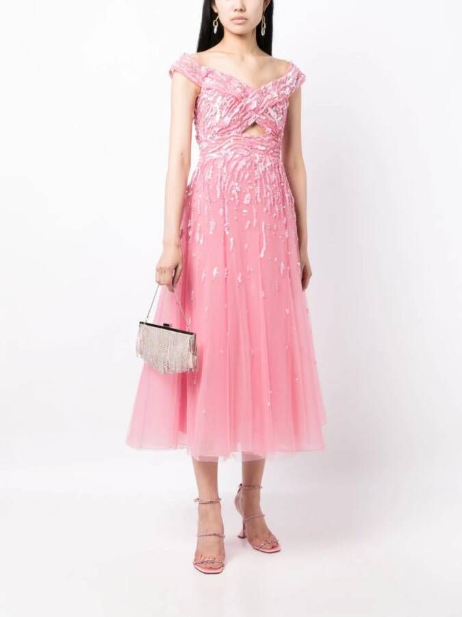Zuhair Murad Off-shoulder avondjurk Roze
