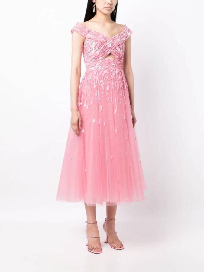 Zuhair Murad Off-shoulder avondjurk Roze