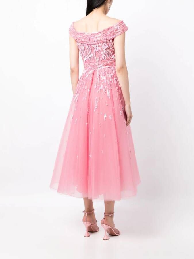 Zuhair Murad Off-shoulder avondjurk Roze