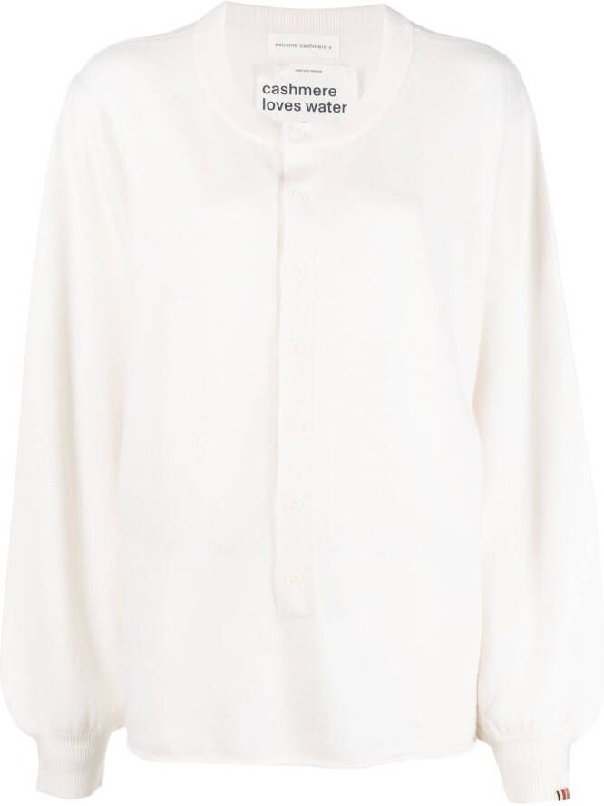 Extreme cashmere Button-up trui Wit