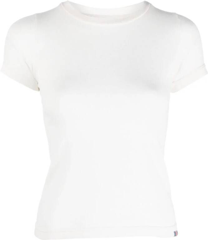 Extreme cashmere T-shirt met ronde hals Wit