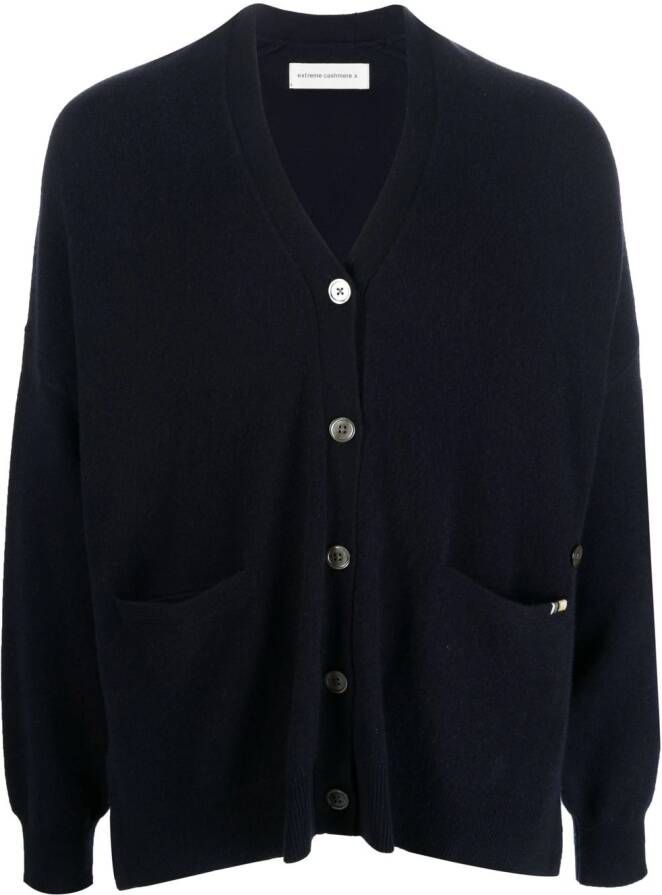 Extreme cashmere N°24 Tokio gebreid vest Blauw