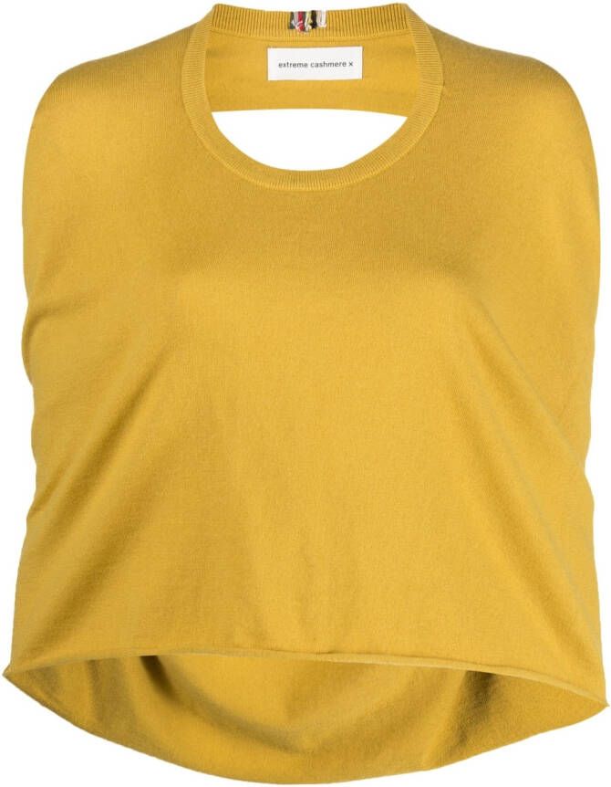 Extreme cashmere Gebreide haltertop Geel
