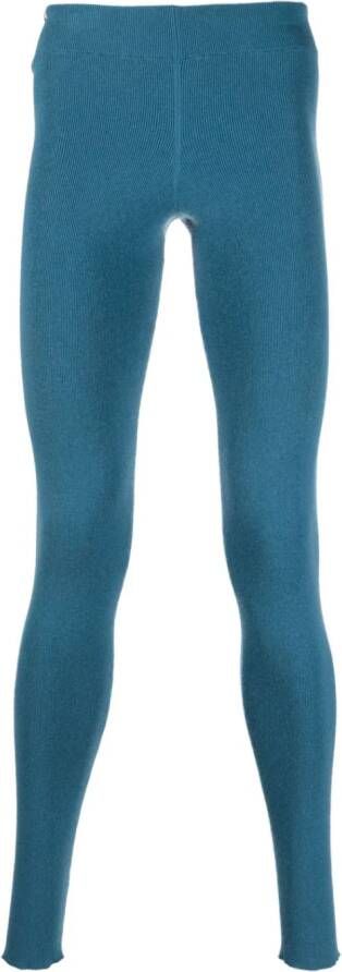 Extreme cashmere Geribbelde legging Blauw