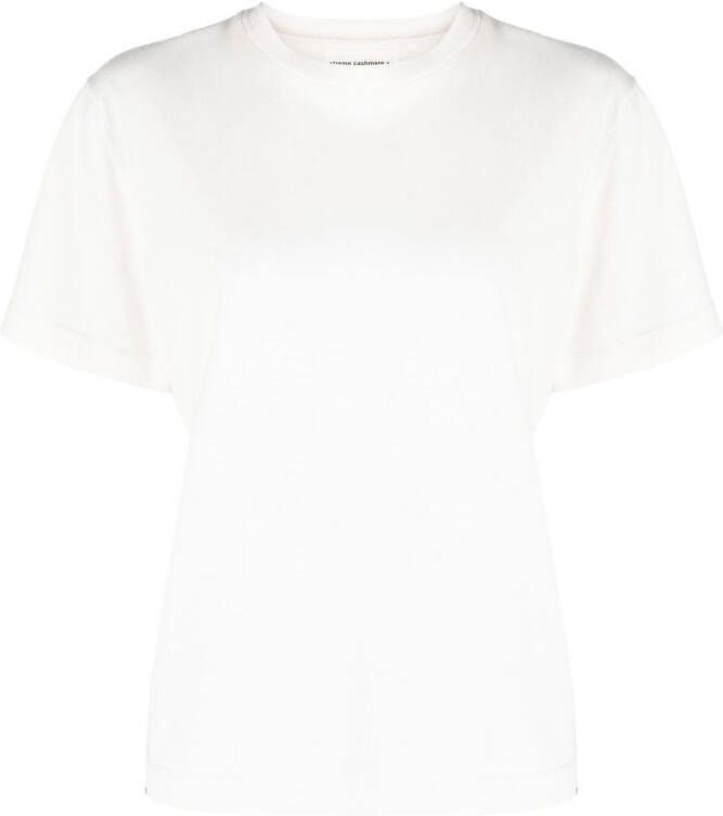 Extreme cashmere T-shirt van katoenblend Wit