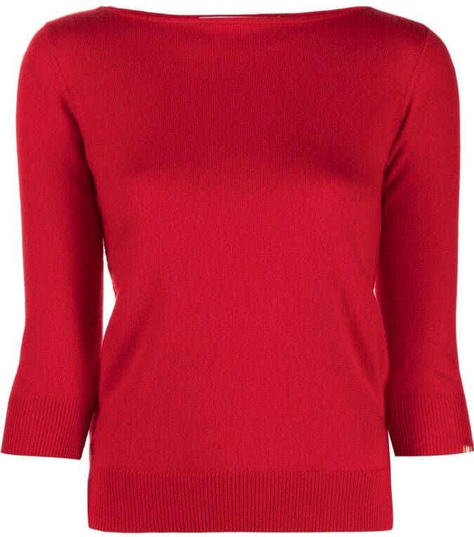 Extreme cashmere Top met cropped mouwen Rood