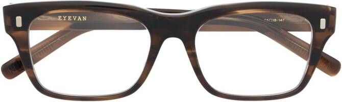 Eyevan7285 Delprado bril met rechthoekig montuur Bruin