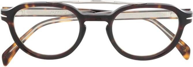 Eyewear by David Beckham Bril met schildpadschild design Bruin